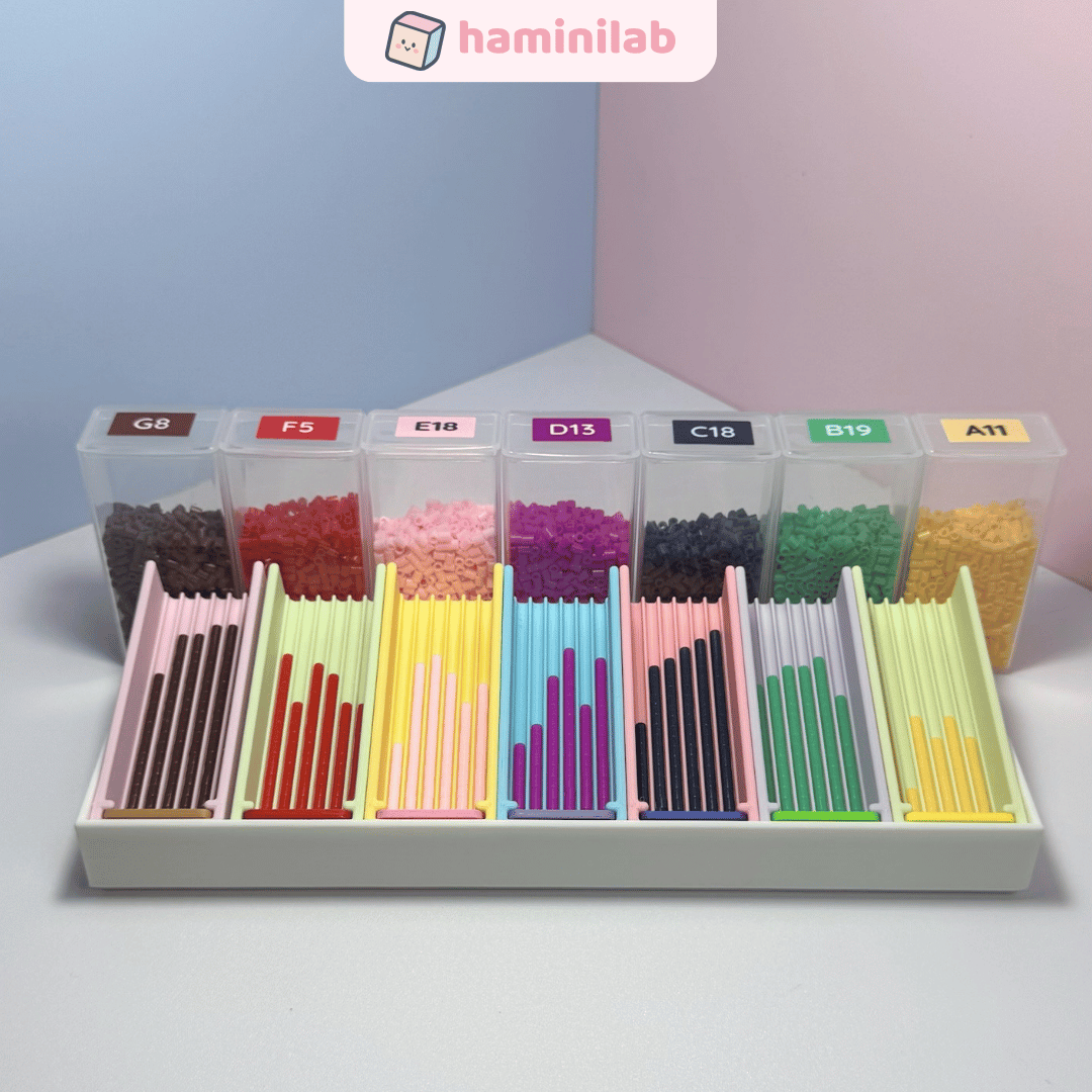 Khay xỏ hạt nhựa ủi 2,6mm HAMINI tiện lợi nhiều ô hạt nhựa ủi 2.6mm, ảnh 4