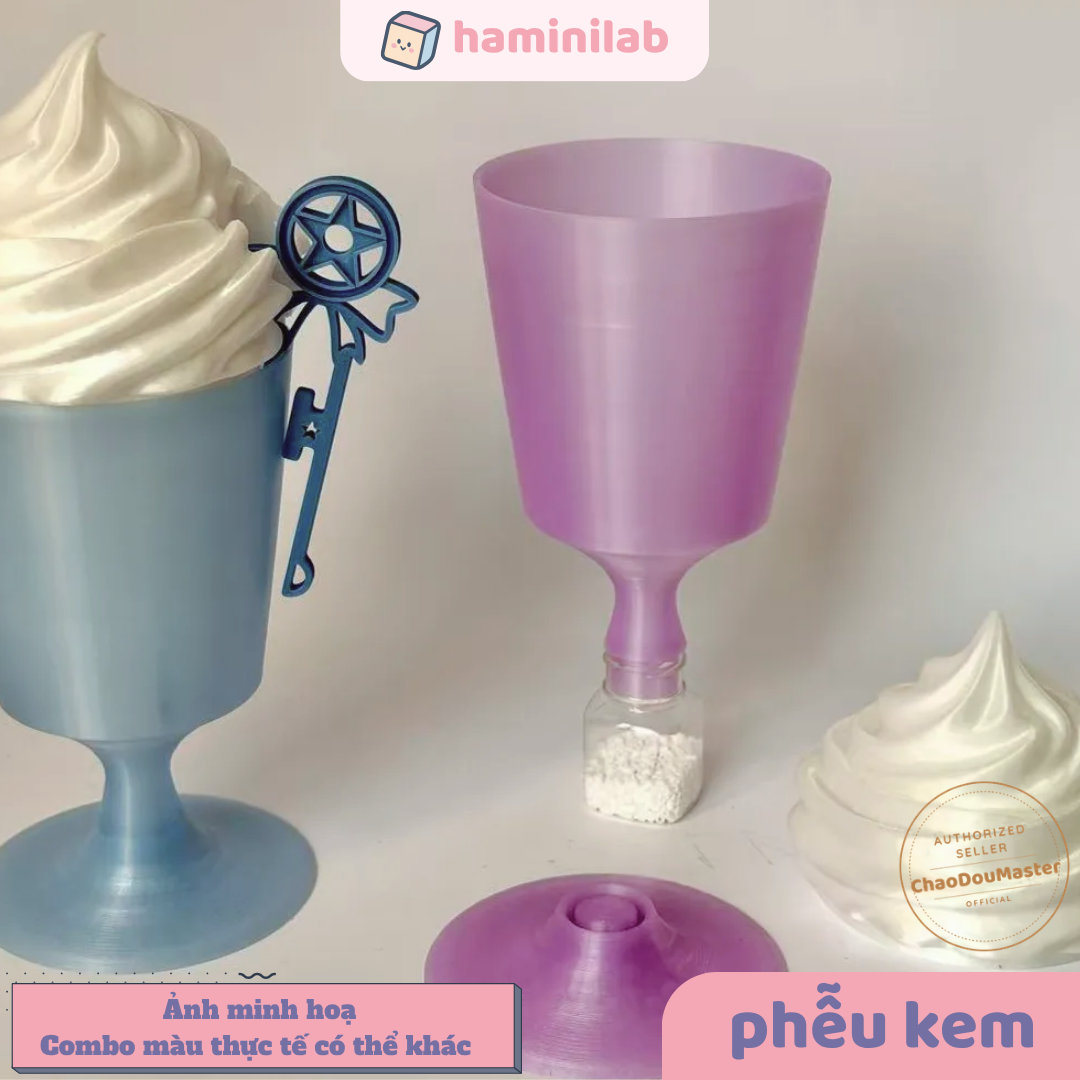 Phễu đổ hạt nhựa ủi HAMINI hỗ trợ gom và phân loại hạt hình ly kem