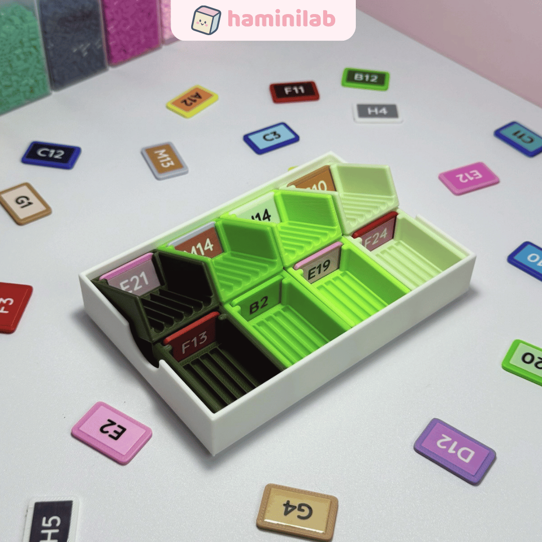 Khay xỏ hạt nhựa ủi 2,6mm phiên bản mini HAMINI tiện lợi nhiều ô hạt nhựa ủi 2.6mm, ảnh 5