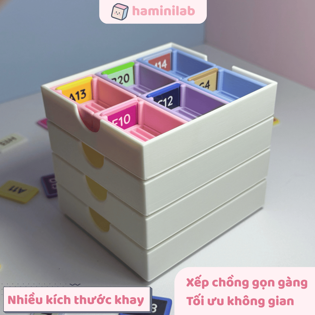 Khay xỏ hạt nhựa ủi 2,6mm phiên bản mini HAMINI tiện lợi nhiều ô hạt nhựa ủi 2.6mm, ảnh 2