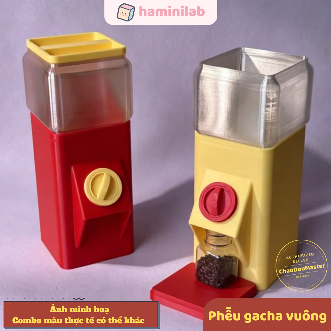 Phễu đổ hạt nhựa ủi HAMINI hỗ trợ gom và phân loại hạt hình gacha vuông