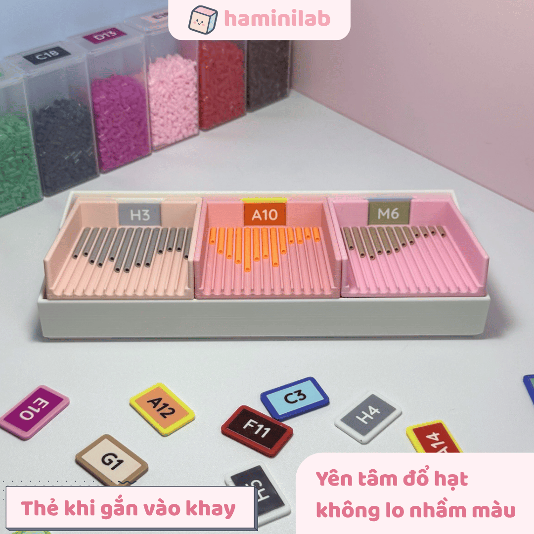 Khay xỏ hạt nhựa ủi 2,6mm phiên bản to HAMINI khay dựng hạt nhựa tiện lợi nhiều ô hạt nhựa ủi 2.6mm, ảnh 3