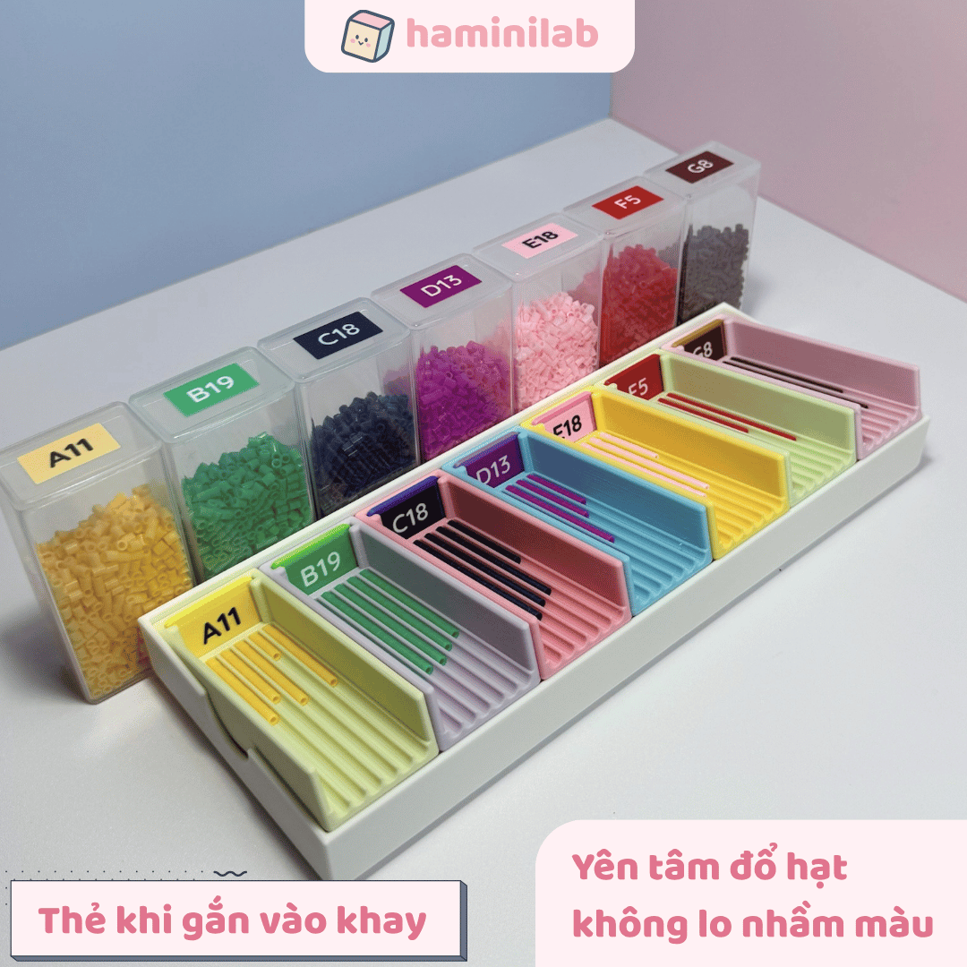 Tem In Nổi UV DTF Mã Màu Hạt Nhựa Ủi 2.6mm Dán Thẻ Màu Hạt Tiện Lợi Chống Nước Dán Khay Xỏ Hạt Nhựa Hạt Nhựa Ủi, ảnh 3